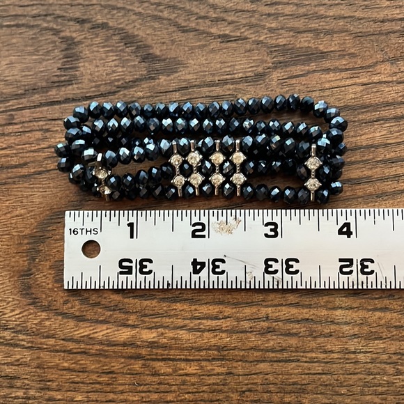 Blue bead and faux Diamond bracelet - Picture 5 of 5